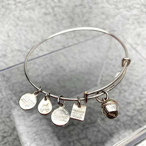 Alex and Ani Frosted Cupcake Charm Bracelet - Expands 2"- 3.5" - Picture 2 of 2